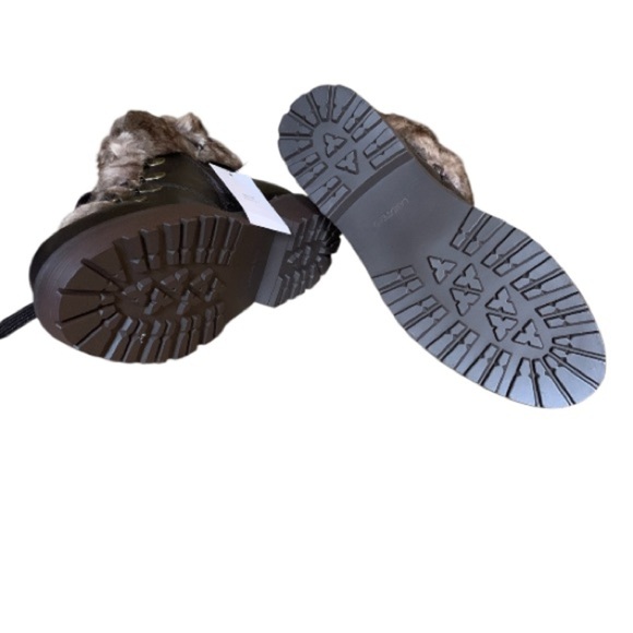 LANDSEND Women’s Leather Faux Fur Cuff Booties, Side Zip - Picture 11 of 14